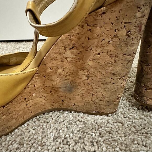 Jimmy Choo Pela Patent Cork Wedges in Nude/Tan Size EU 37 - Picture 8 of 11